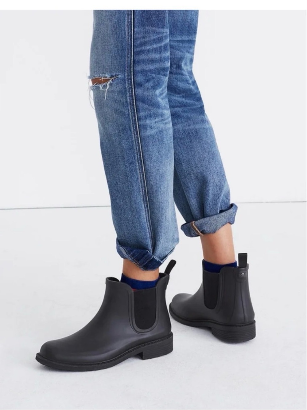 Madewell Black Chelsea Rain Ankle Boots